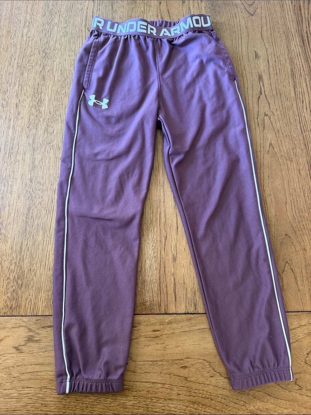 Under Armour Purple Girls' 7 Jogger Sweatpants with Light Blue Accents